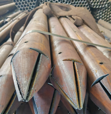 天水出尖打孔加工无缝注浆钢花管注浆管厂家